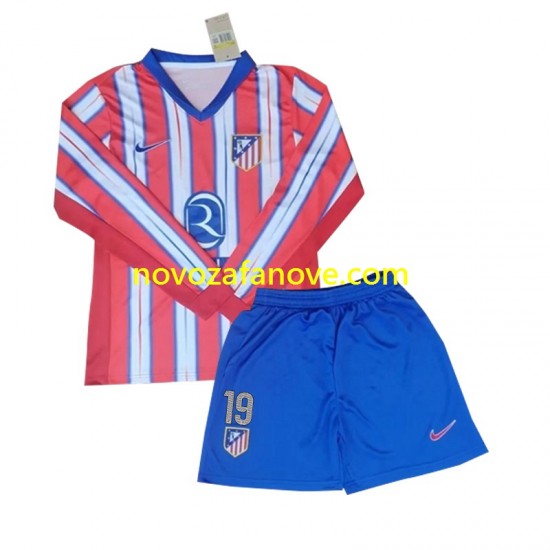 Nogometni Dres Atlético Madrid Julian Alvarez 19 Dječji Domaći 2024-2025 Dugim Rukavima