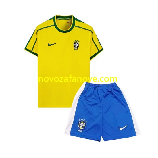 Nogometni Dres Brazil Retro Dječji Domaći 1998 Kratkih Rukava