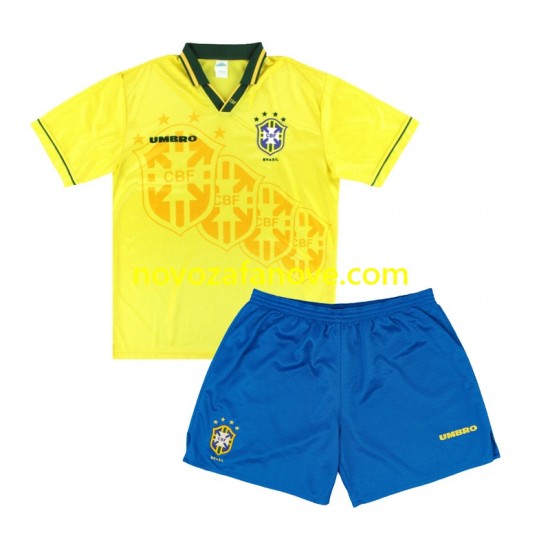 Nogometni Dres Brazil Retro Dječji Domaći 1994 Kratkih Rukava