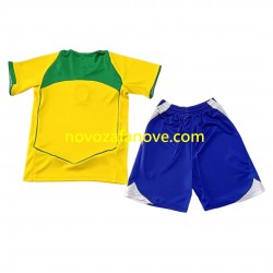 Nogometni Dres Brazil Retro Dječji Domaći 2004 Kratkih Rukava