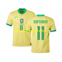 Nogometni Dres Brazil RAPHINHA 11 Muški Domaći 2024 Kratkih Rukava