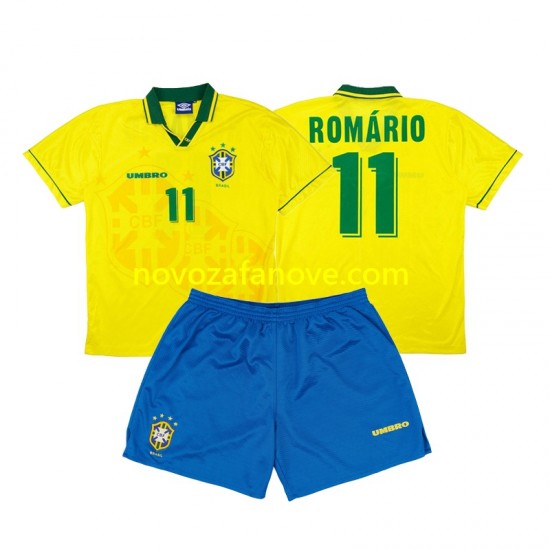Nogometni Dres Brazil Romario 11 Retro Dječji Domaći 1994 Kratkih Rukava