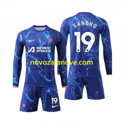 Nogometni Dres Chelsea Sancho 19 Dječji Domaći 2024-2025 Dugim Rukavima