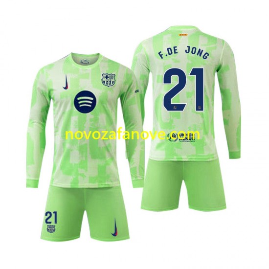 Nogometni Dres FC Barcelona F DE JONG 21 Dječji Treći 2024-2025 Dugim Rukavima