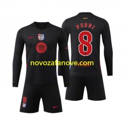 Nogometni Dres FC Barcelona Pedri 8 Dječji Gostujući 2024-2025 Dugim Rukavima