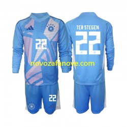 Nogometni Dres Njemačka Ter Stegen 22 Golmanski Dječji Četvrti 2024-2025 Dugim Rukavima