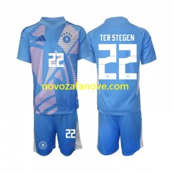 Nogometni Dres Njemačka Ter Stegen 22 Golmanski Dječji Četvrti 2024-2025 Kratkih Rukava