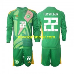 Nogometni Dres Njemačka Ter Stegen 22 Golmanski Dječji Treći 2024-2025 Dugim Rukavima