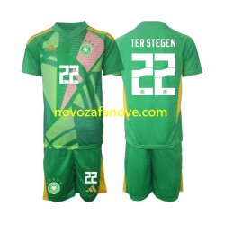 Nogometni Dres Njemačka Ter Stegen 22 Golmanski Dječji Treći 2024-2025 Kratkih Rukava