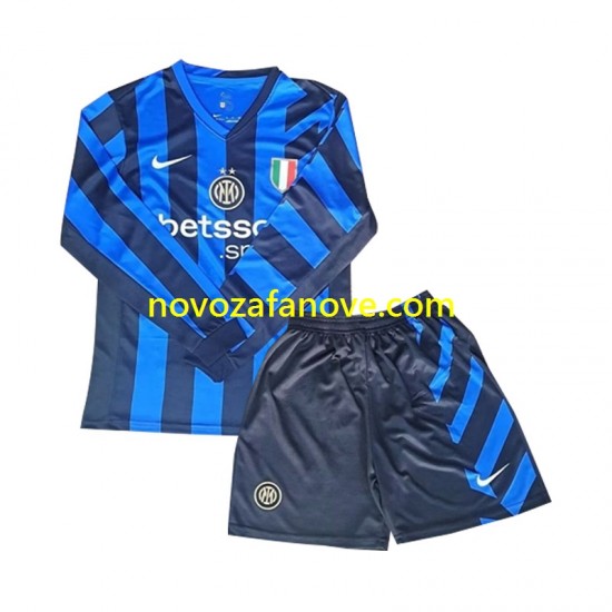 Nogometni Dres Inter Milan Dječji Domaći 2024-2025 Dugim Rukavima