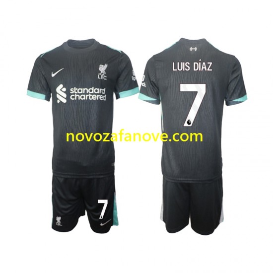 Nogometni Dres Liverpool Luis Diaz 7 Dječji Gostujući 2024-2025 Kratkih Rukava