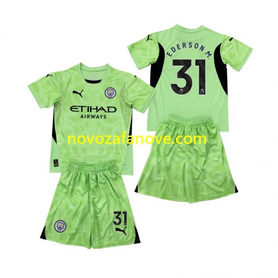 Nogometni Dres Manchester City Ederson Moraes 31 2 Golmanski Dječji Četvrti 2024-2025 Kratkih Rukava