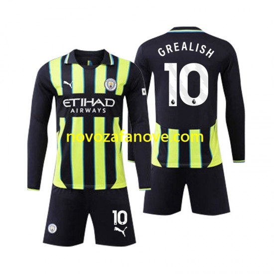 Nogometni Dres Manchester City Jack Grealish 10 Dječji Gostujući 2024-2025 Dugim Rukavima