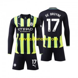 Nogometni Dres Manchester City Kevin De Bruyne 17 Dječji Gostujući 2024-2025 Dugim Rukavima