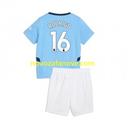 Nogometni Dres Manchester City RODRIGO 16 Dječji Domaći 2024-2025 Kratkih Rukava