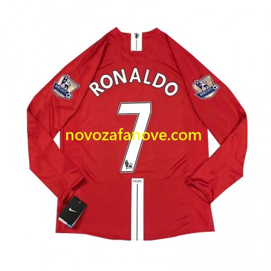 Nogometni Dres Manchester United Cristiano Ronaldo 7 2007 Retro Muški Domaći Dugim Rukavima
