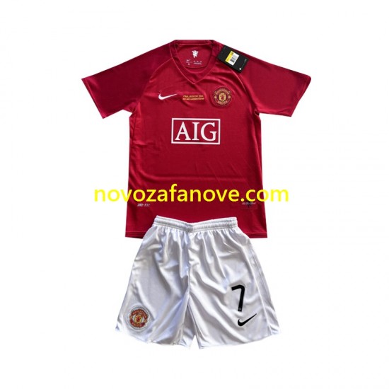 Nogometni Dres Manchester United Cristiano Ronaldo 7 Champion League 2007 Retro Dječji Domaći Kratkih Rukava