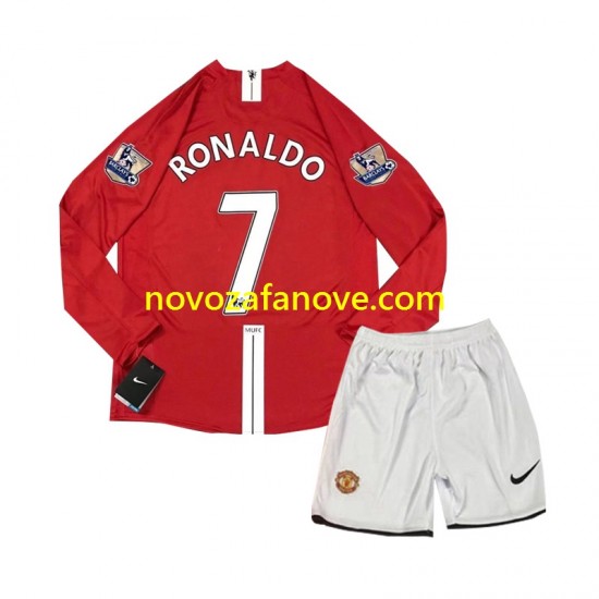 Nogometni Dres Manchester United Cristiano Ronaldo 7 2007 Retro Dječji Domaći Dugim Rukavima