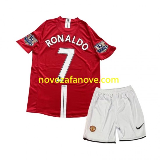 Nogometni Dres Manchester United Cristiano Ronaldo 7 2007 Retro Dječji Domaći Kratkih Rukava