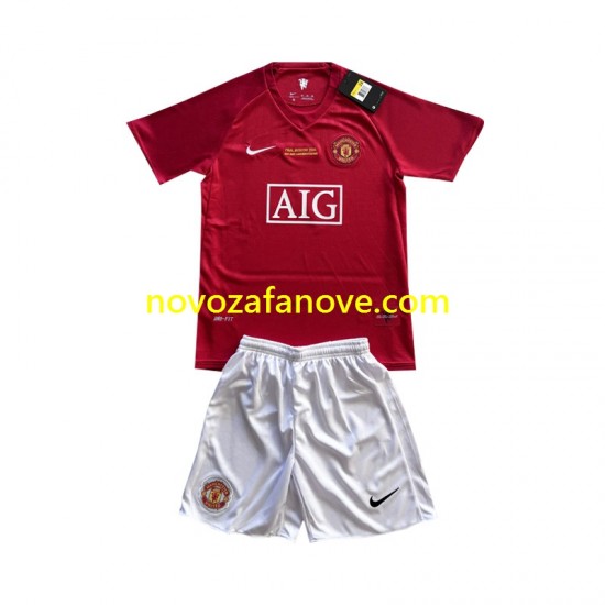 Nogometni Dres Manchester United Champion League 2007 Dječji Domaći Kratkih Rukava