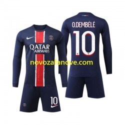 Nogometni Dres Paris Saint-Germain O Dembele 10 Dječji Domaći 2024-2025 Dugim Rukavima