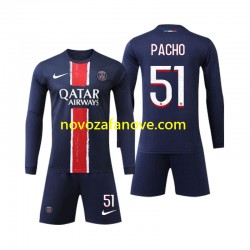 Nogometni Dres Paris Saint-Germain Pacho 51 Dječji Domaći 2024-2025 Dugim Rukavima