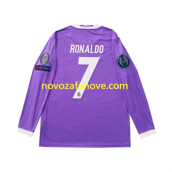 Nogometni Dres Real Madrid Cristiano Ronaldo 7 2016 Retro Muški Gostujući Dugim Rukavima