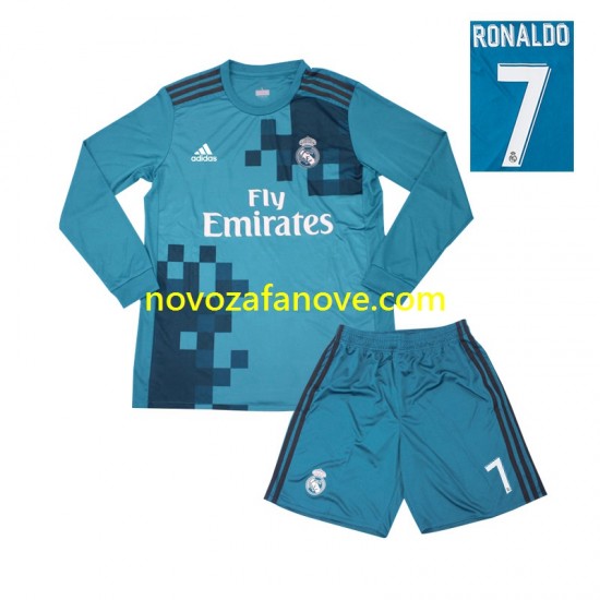 Nogometni Dres Real Madrid Cristiano Ronaldo 7 2017 Retro Dječji Treći Dugim Rukavima
