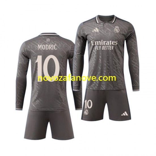 Nogometni Dres Real Madrid Modrić Luka 10 Dječji Treći 2024-2025 Dugim Rukavima