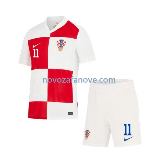 Nogometni Dres Hrvatska Marcelo Brozovic 11 Dječji Domaći Euro 2024 Kratkih Rukava