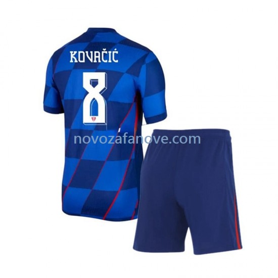 Nogometni Dres Hrvatska Mateo Kovacic 8 Dječji Gostujući Euro 2024 Kratkih Rukava
