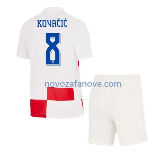 Nogometni Dres Hrvatska Mateo Kovacic 8 Dječji Domaći Euro 2024 Kratkih Rukava