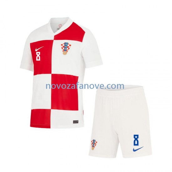 Nogometni Dres Hrvatska Mateo Kovacic 8 Dječji Domaći Euro 2024 Kratkih Rukava