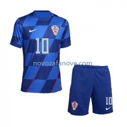 Nogometni Dres Hrvatska Modrić 10 Dječji Gostujući Euro 2024 Kratkih Rukava