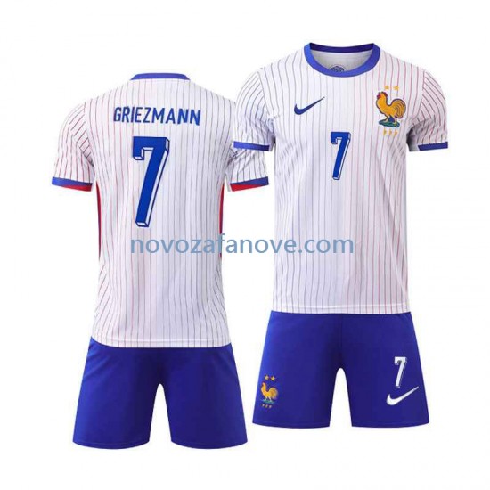 Nogometni Dres Francuska Antoine Griezmann 7 Dječji Gostujući Euro 2024 Kratkih Rukava