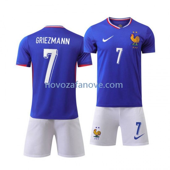 Nogometni Dres Francuska Antoine Griezmann 7 Dječji Domaći Euro 2024 Kratkih Rukava