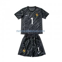 Nogometni Dres Francuska Hugo Lloris 1 Golmanski Dječji Gostujući Euro 2024 Kratkih Rukava