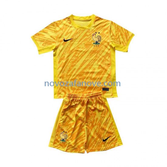 Nogometni Dres Francuska Golmanski Dječji Domaći Euro 2024 Kratkih Rukava