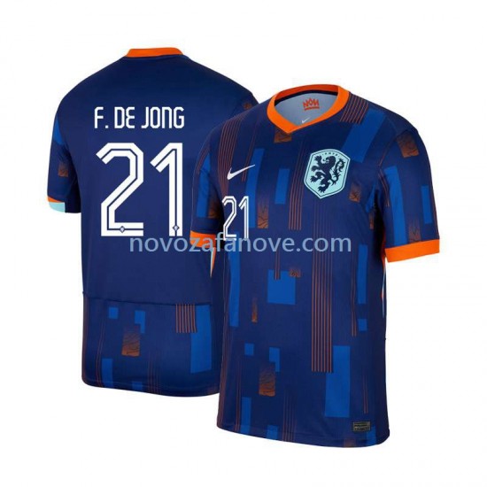 Nogometni Dres Nizozemska Frenkie de Jong 21 Muški Gostujući Euro 2024 Kratkih Rukava