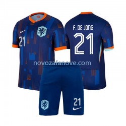 Nogometni Dres Nizozemska Frenkie de Jong 21 Dječji Gostujući Euro 2024 Kratkih Rukava