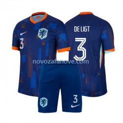 Nogometni Dres Nizozemska Matthijs de Ligt 3 Dječji Gostujući Euro 2024 Kratkih Rukava