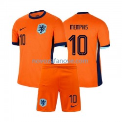Nogometni Dres Nizozemska Memphis Depay 10 Dječji Domaći Euro 2024 Kratkih Rukava