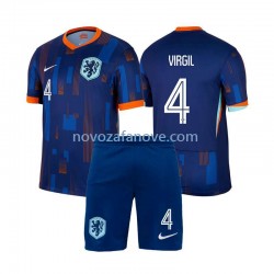 Nogometni Dres Nizozemska Virgil van Dijk 4 Dječji Gostujući Euro 2024 Kratkih Rukava