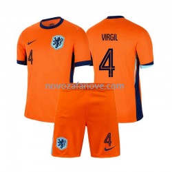 Nogometni Dres Nizozemska Virgil van Dijk 4 Dječji Domaći Euro 2024 Kratkih Rukava