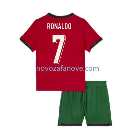 Nogometni Dres Portugal Cristiano Ronaldo 7 Dječji Domaći Euro 2024 Kratkih Rukava