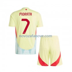 Nogometni Dres Španjolska Alvaro Morata 7 Dječji Gostujući Euro 2024 Kratkih Rukava