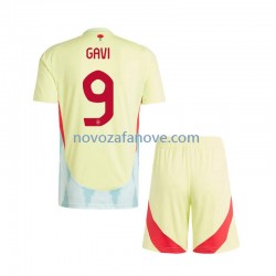 Nogometni Dres Španjolska Gavi 9 Dječji Gostujući Euro 2024 Kratkih Rukava