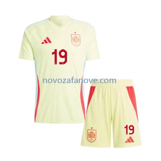 Nogometni Dres Španjolska Lamine Yamal 19 Dječji Gostujući Euro 2024 Kratkih Rukava
