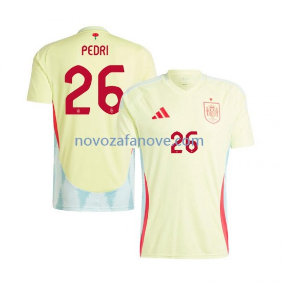Nogometni Dres Španjolska Pedri 26 Muški Gostujući Euro 2024 Kratkih Rukava