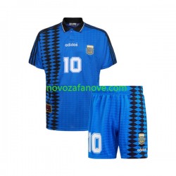 Nogometni Dres Argentina MARADONA 10 Retro Dječji Gostujući 1994 Kratkih Rukava